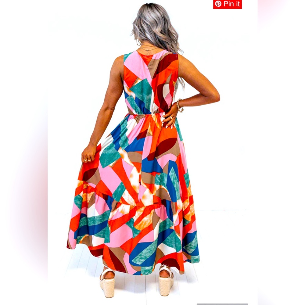 DREAMY SUNSET CUT OUT MIDI